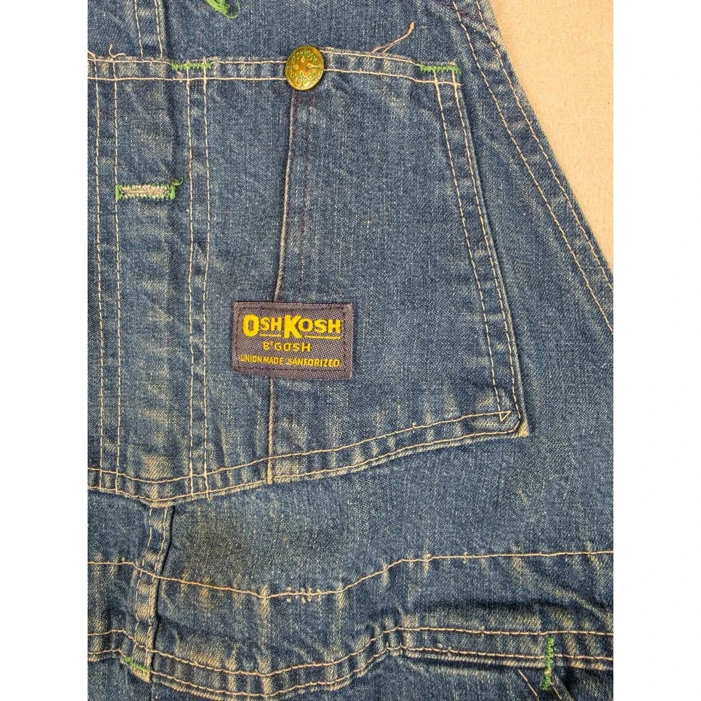 Vintage OshKosh B'gosh Bib Overalls Men 34x28 Blue Vestbak Denim USA Union Made